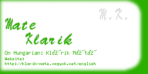 mate klarik business card